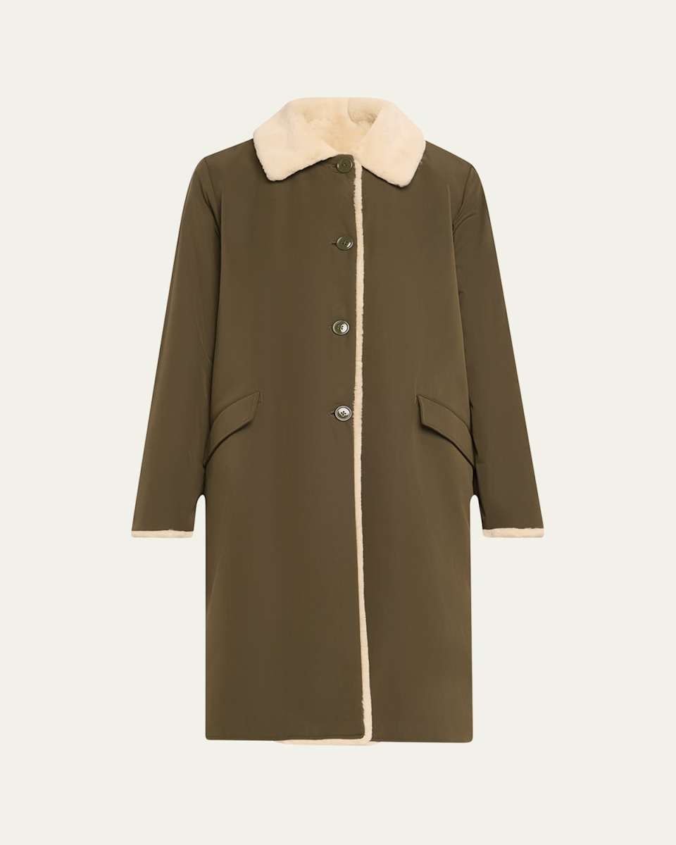 Nylon Coat with Faux Fur Linin